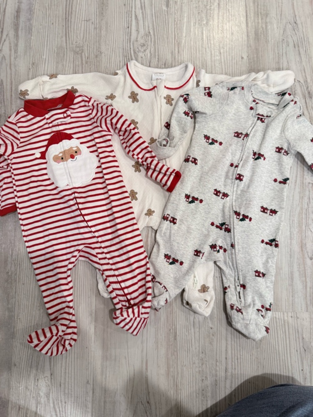 Carter's Red and White Holiday One-Piece Sleepers (3 Pack)